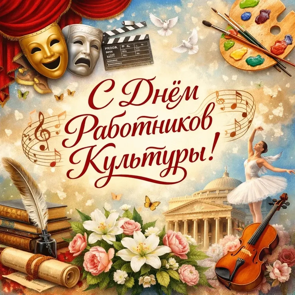 Сегодня мы отмечаем День работника культуры — праздник, который объединяет всех, кто посвятил свою жизнь искусству, творчеству и сохранению культурных традиций