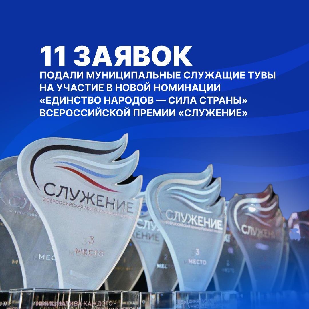 От Тувы поступило 11 проектов на специальную номинацию «Единство народов — сила страны» премии «Служение»<p>III Всероссийская муниципальная премия «Служение» ввела новую номинацию — «Единство народов — сила страны»