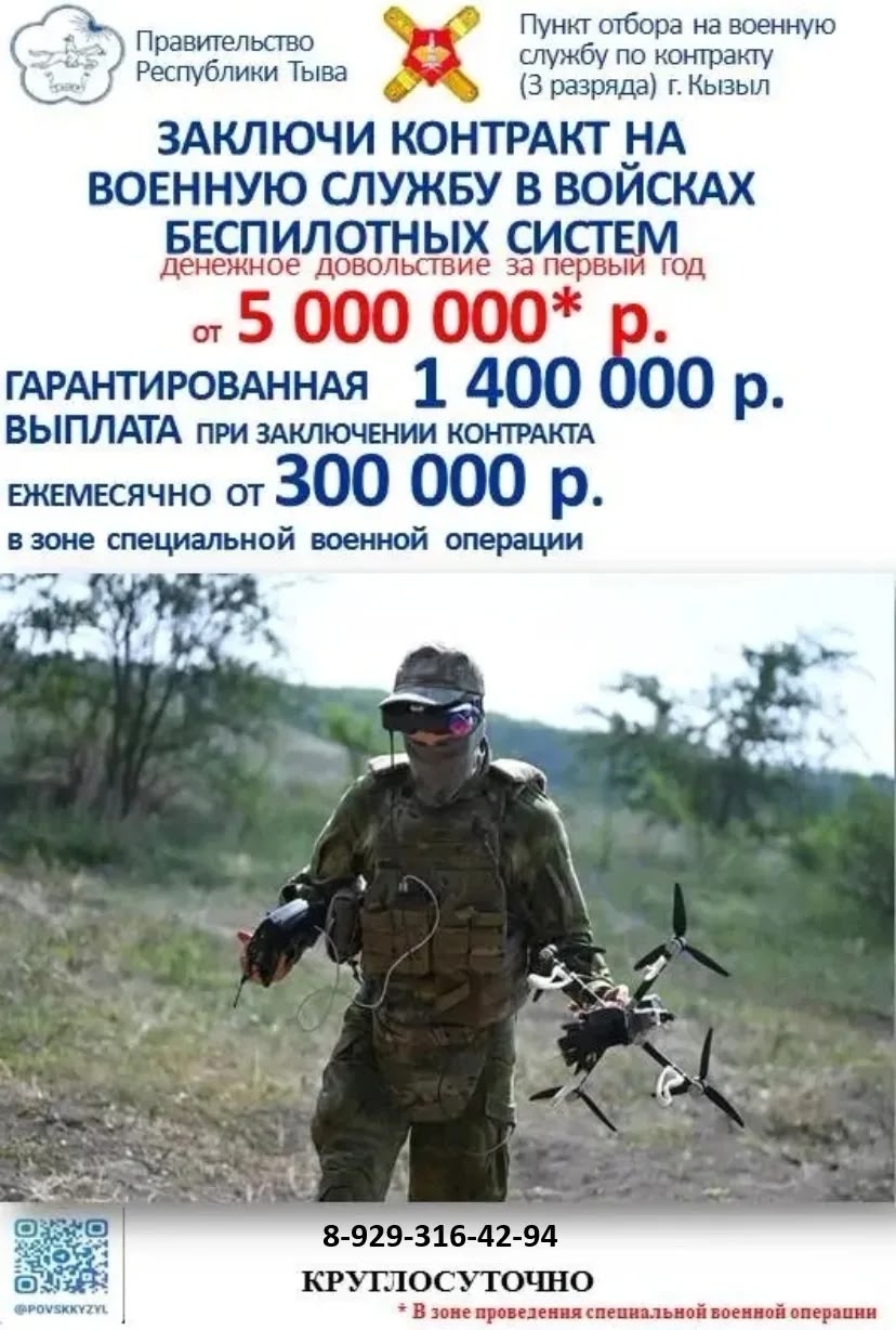 Требуются операторы БпЛА в возрасте от 18 до 45 лет, гарантированное увольнения по истечении срока контракта 1 год