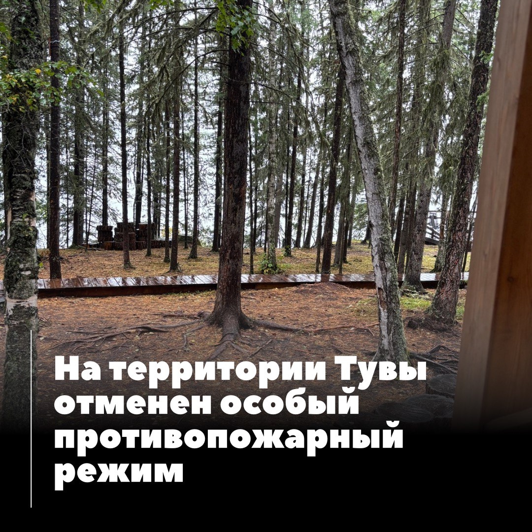 Правительством Тувы принято решение об отмене действия особого противопожарного режима на лесных территориях республики.
