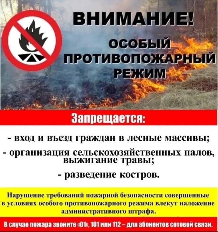 ВНИМАНИЕ: ОСОБЫЙ ПРОТИВОПОЖАРНЫЙ РЕЖИМ